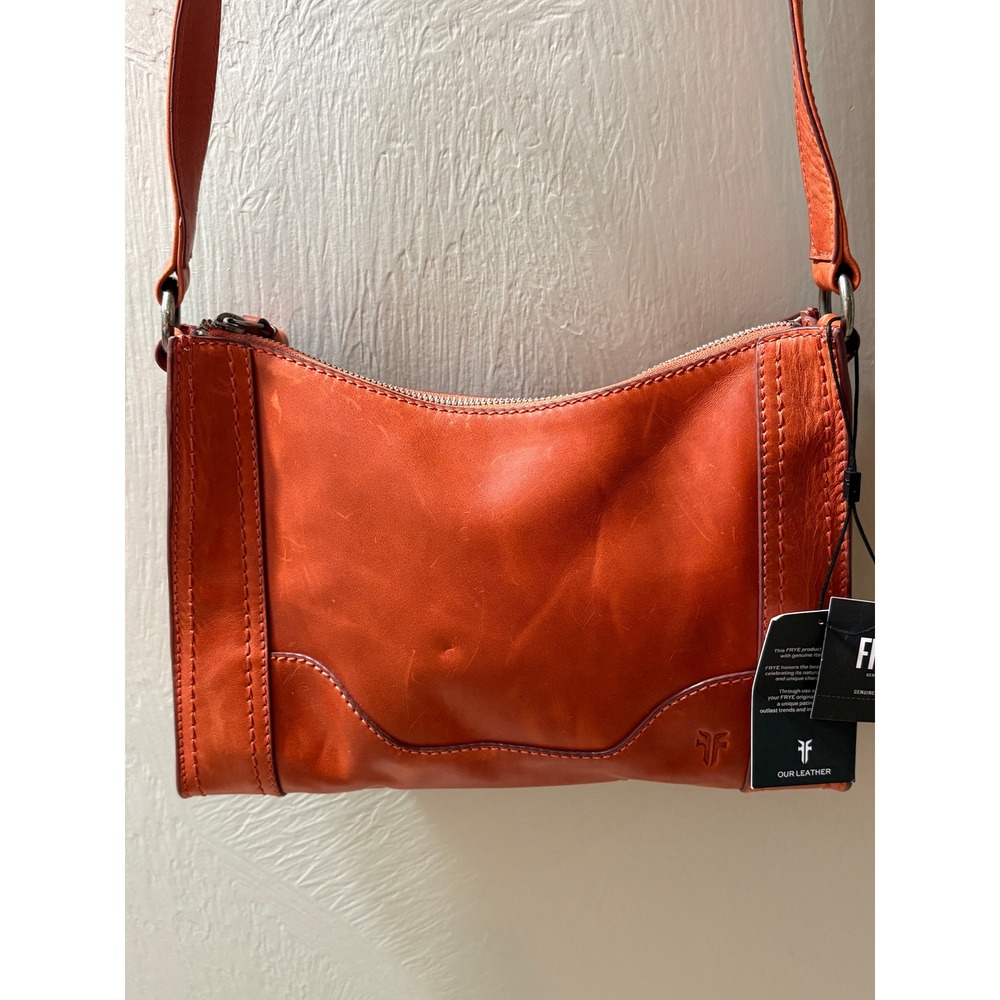 Frye Melissa Leather Crossbody Bag Burnt Orange Cognac NWT
